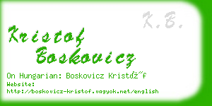 kristof boskovicz business card